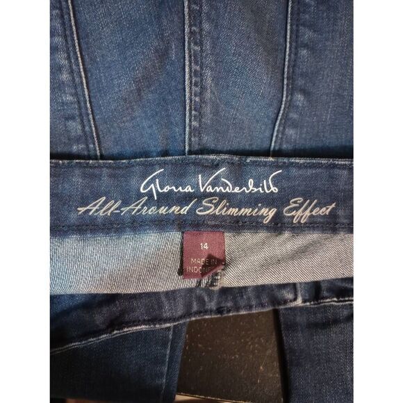 Gloria Vanderbilt Jeans Ladies 14 Straight Leg Dark Wash Slimming Effect - Picture 5 of 8